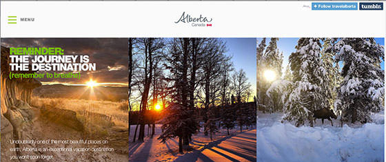 圖一Travel Alberta Tumblr頁面